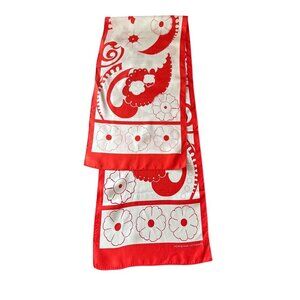Adrienne Vittadini Red & White Floral Paisley Silk Scarf For Women